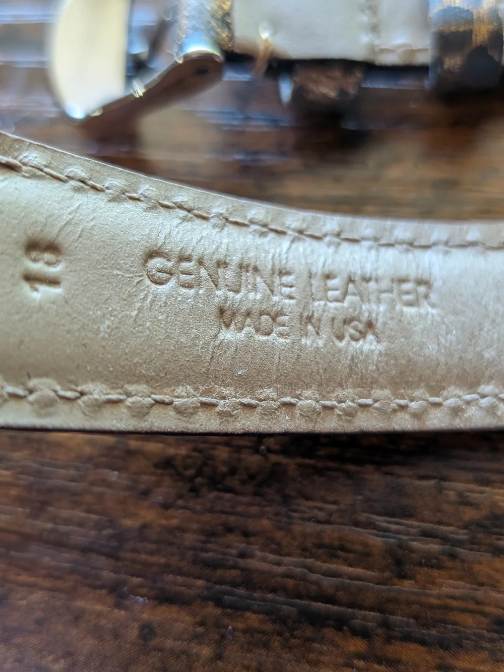 Michele Leather Watch Band In Black And Gold Lace Design